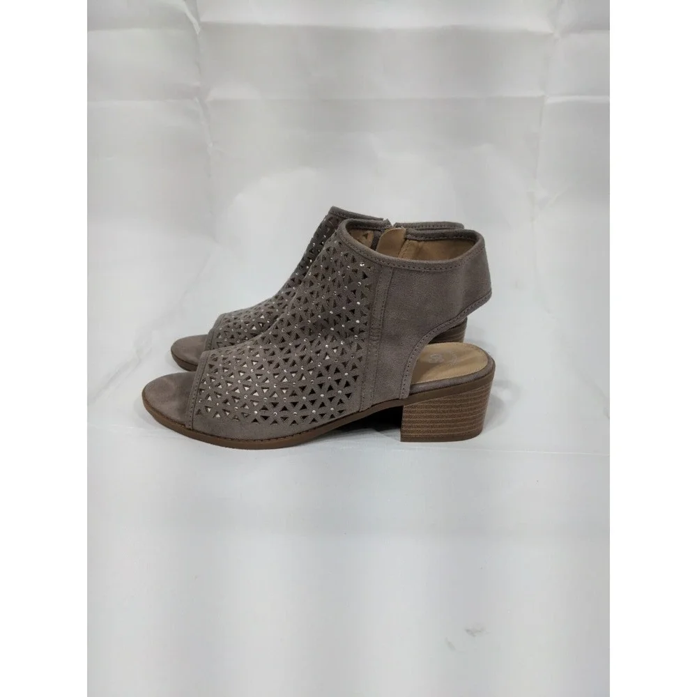 SO‎ Youth Girl's Jayna Zip Up Comfort Ankle Boots Taupe Size 6M